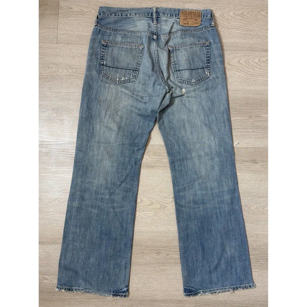 Vintage Abercrombie & Fitch Mens Jeans 30x30 Distressed Ripped Button Fly Y2K⁠